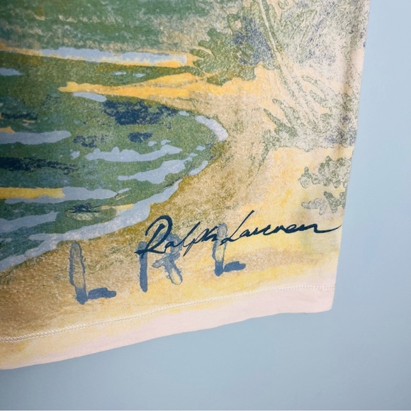 Ralph Lauren Jeans Co. Women’s Tropical Beach Sleeveless T-Shirt Top Casual L - Picture 2 of 4